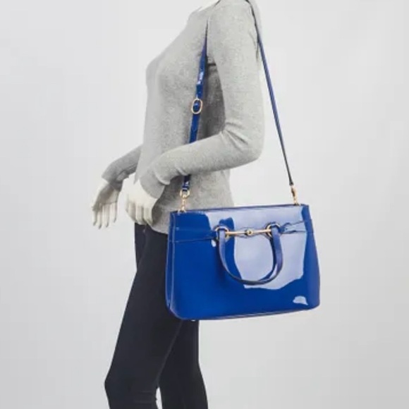 Gucci Brit Bright Blue Patent Leather - Picture 2 of 6